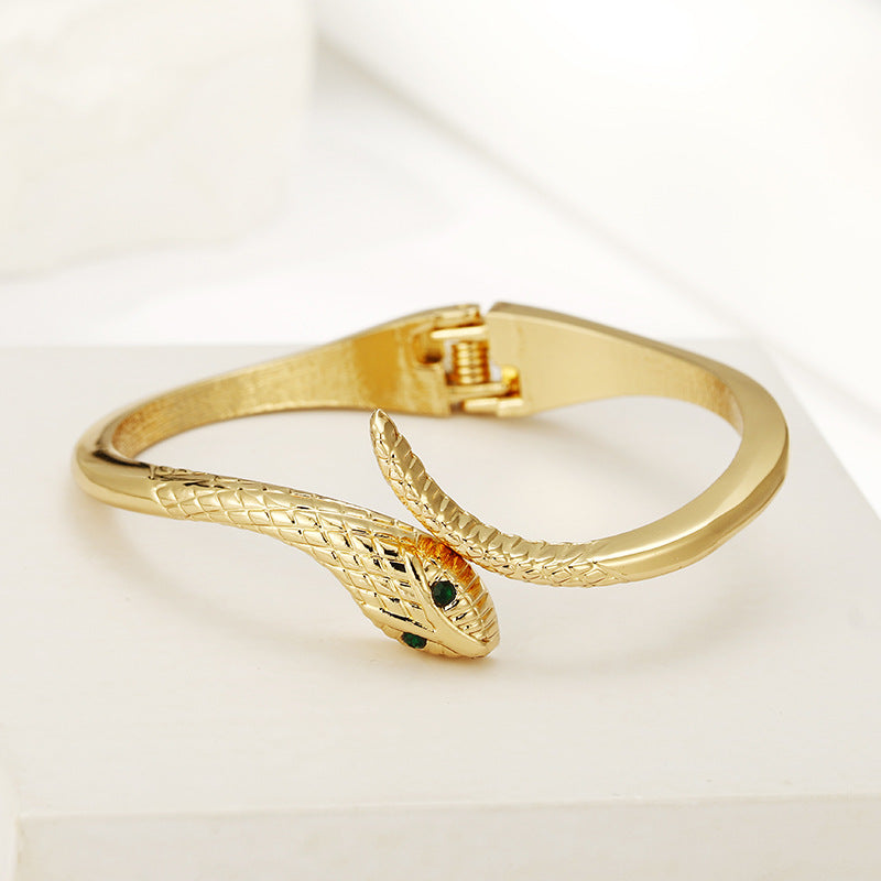 Gold-Plated Snake Bone Bracelet Accents for Korean Fashionista