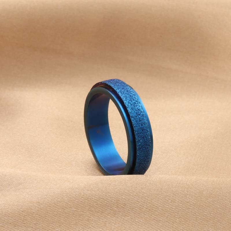 Titanium Steel Matte Rotating Ring for Men - Retro and Trendy Stainless Steel Accessory