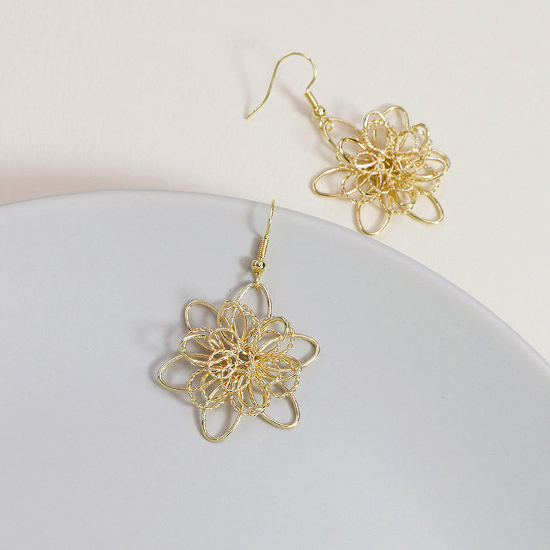 Metal Hollow Flower Earrings - Vienna Verve Collection