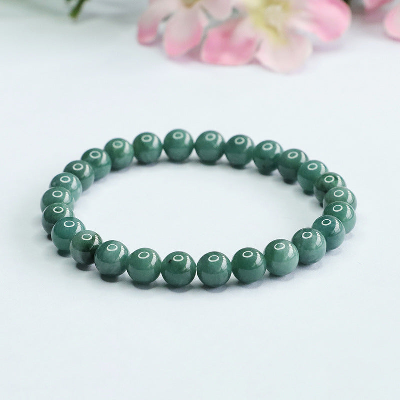 Jade and Blue-Green Bead Bracelet