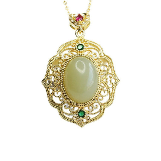 Jade Fortune's Favor Sterling Silver Pendant