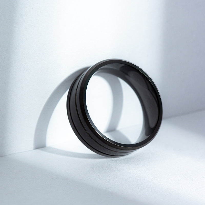 Black Matte Titanium Steel Ring - Men's Wedding Band Europe & America Collection