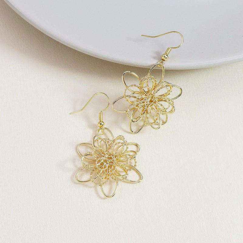 Metal Hollow Flower Earrings - Vienna Verve Collection