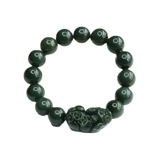 Qingpixiu Black Sheep Sterling Silver Jade Bracelet