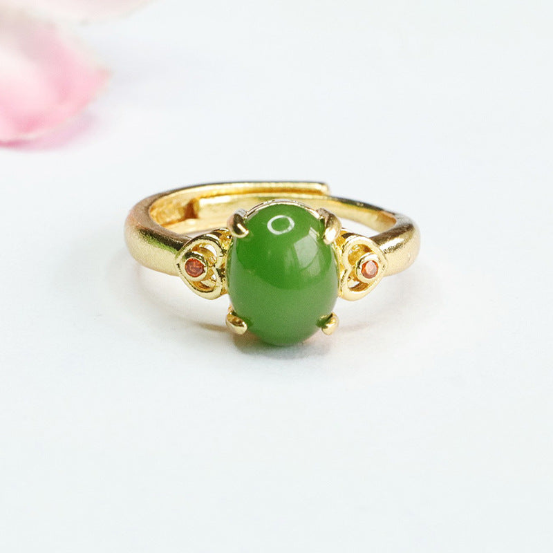 Timeless Beauty Hetian Jade Adjustable Love Finger Ring