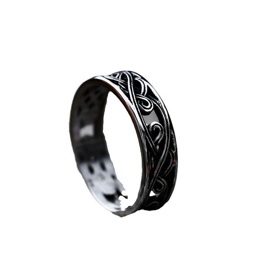 Vintage Nordic Viking Pattern Titanium Steel Men's Ring - Wholesale Retro Fashion for Him