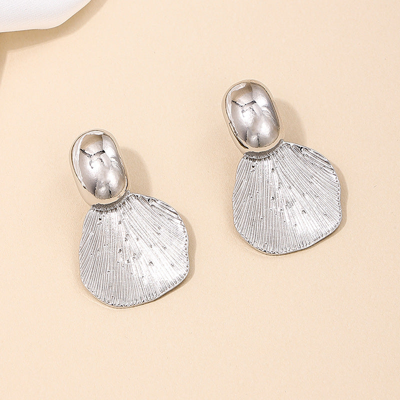 Exaggerated Fan-Shaped Cold Wind Earrings with a Retro Twist