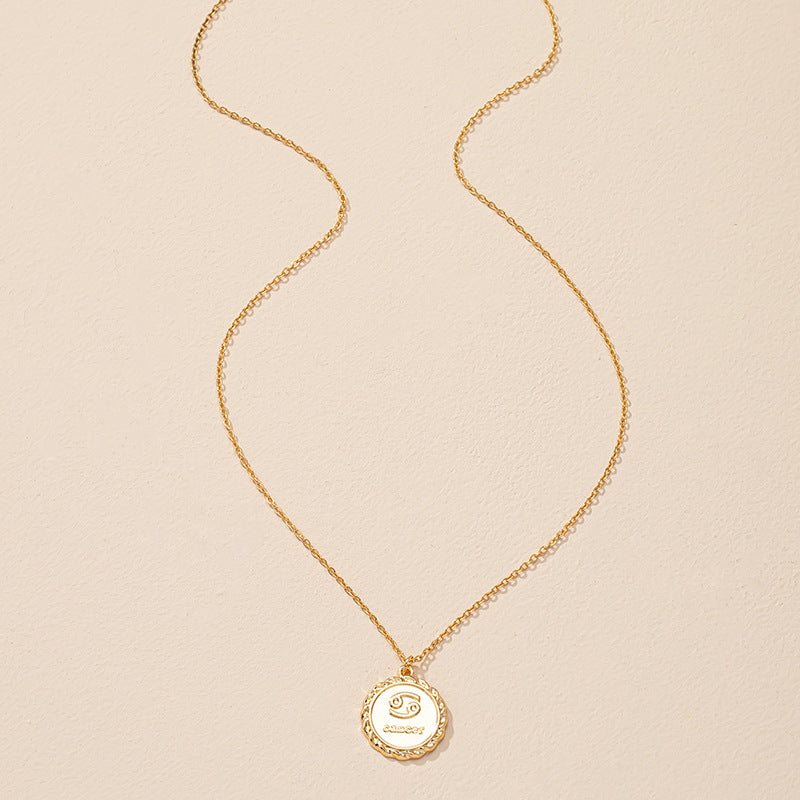 Zodiac Symbol Necklace with Hip Hop Vibes and European Flair