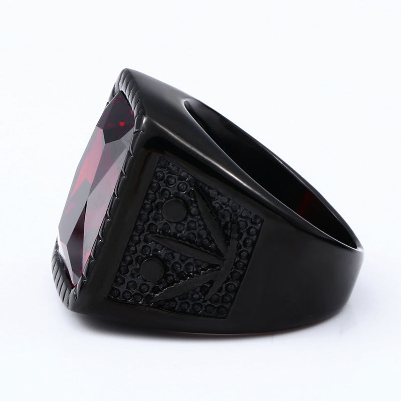 Titanium Steel Leaf Design Domineering Ring for Men - Wholesale Big Gem Jewelry