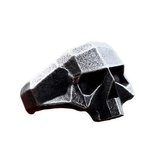 Punk-Inspired Titanium Steel Skull and Robot Ghost Head Ring for Men - Edgy Hip Hop Jewelry Collection