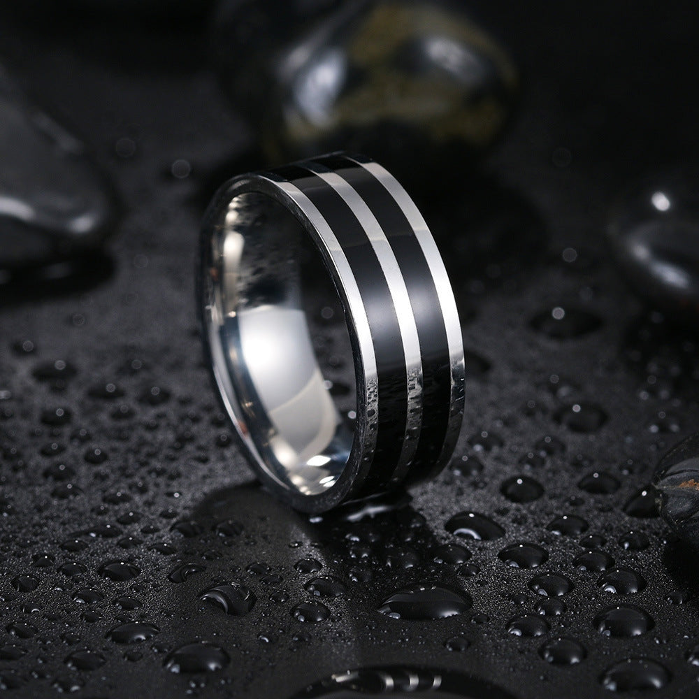 Hisonic Stainless Steel Ring Set for Men - Five Piece Silver Set