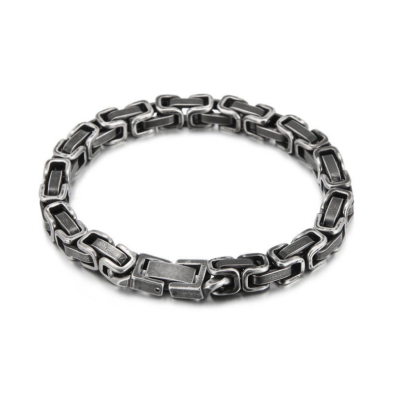 Titanium Steel Personalized Men's Bracelet - Boiled Black Emperor Style for Modern Elegance