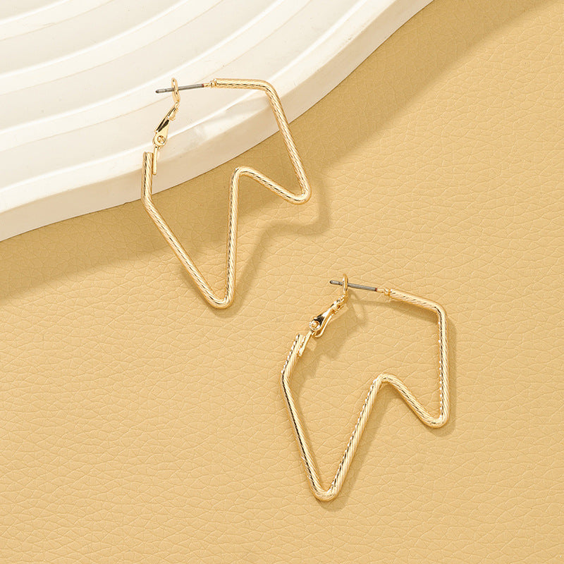 Lightning Strike Geometric Metal Earrings - Vienna Verve Collection