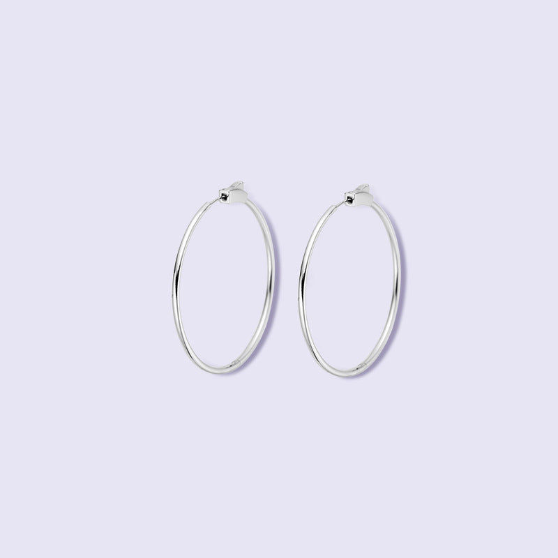 Simple Circle Silver Hoop Earrings