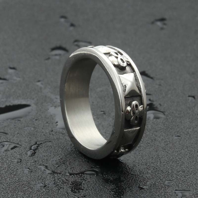 Titanium Steel Skull Ring - Retro Punk Ghost Head Jewelry for Men