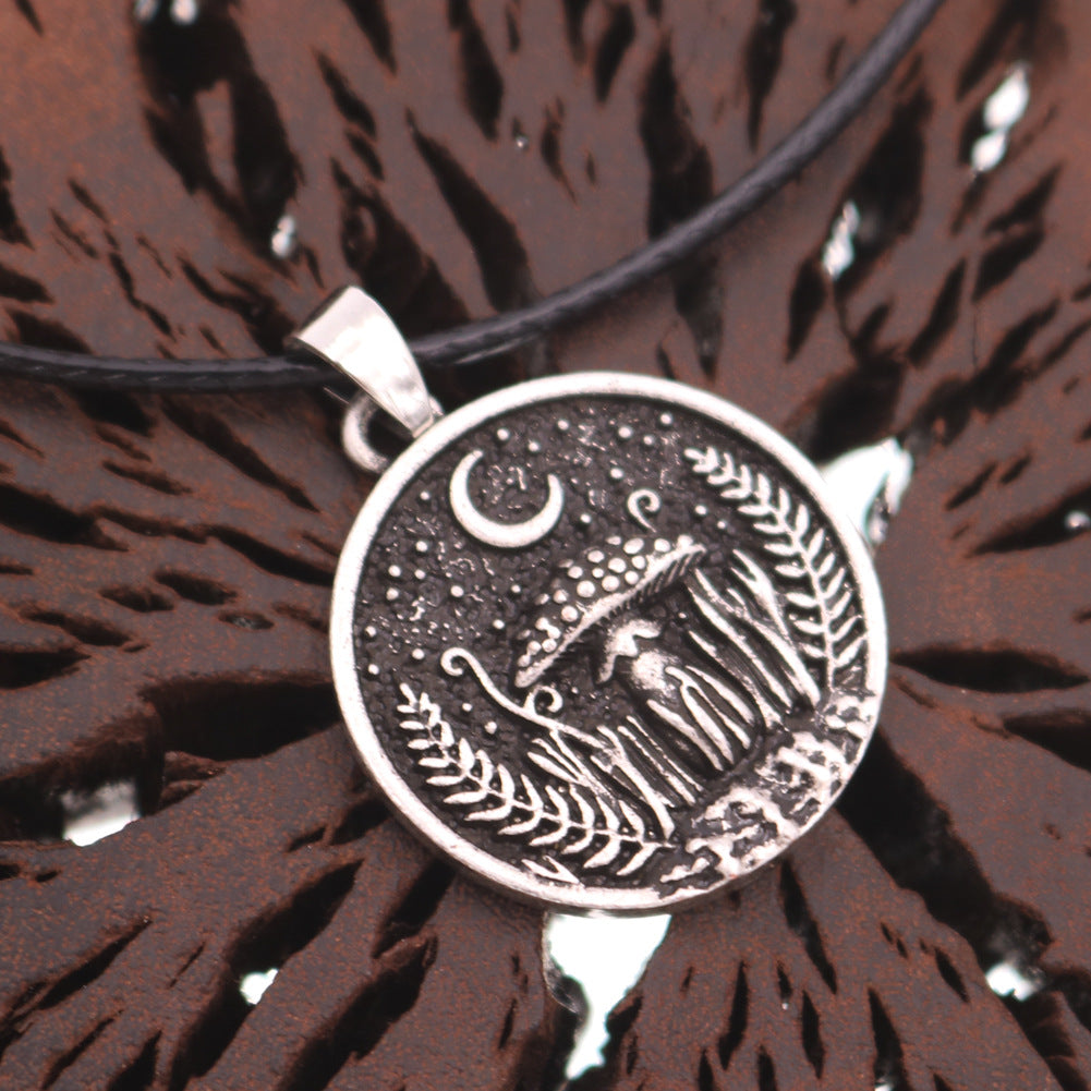 Moonlight Charm Pendant Necklace - Unisex Zinc Alloy Jewelry Piece