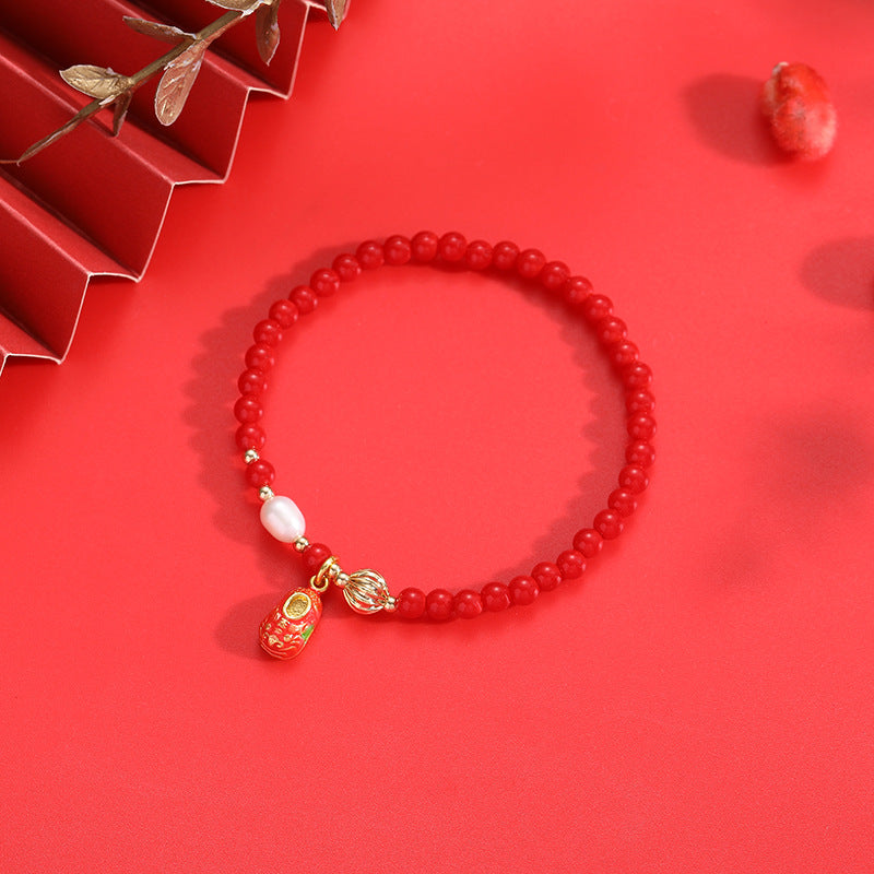 Festive Red Stone Bracelet for Prosperity and Blessings