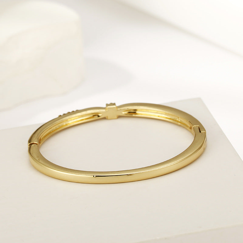 Gold Plated Simple Thin Bracelet for Women