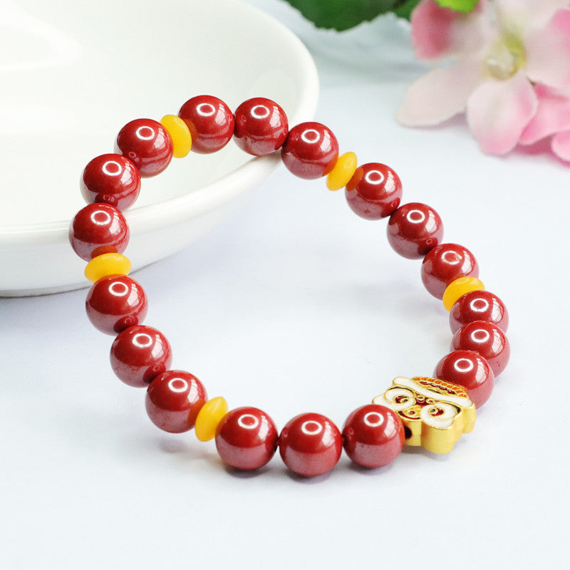 The Fortune's Favor Sterling Silver Bracelet with Cinnabar Stone