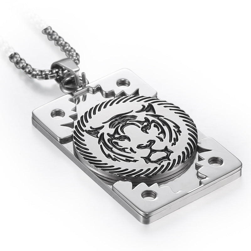 Stylish Titanium Steel Tiger Tag Pendant for Men – Personalized Retro Jewelry