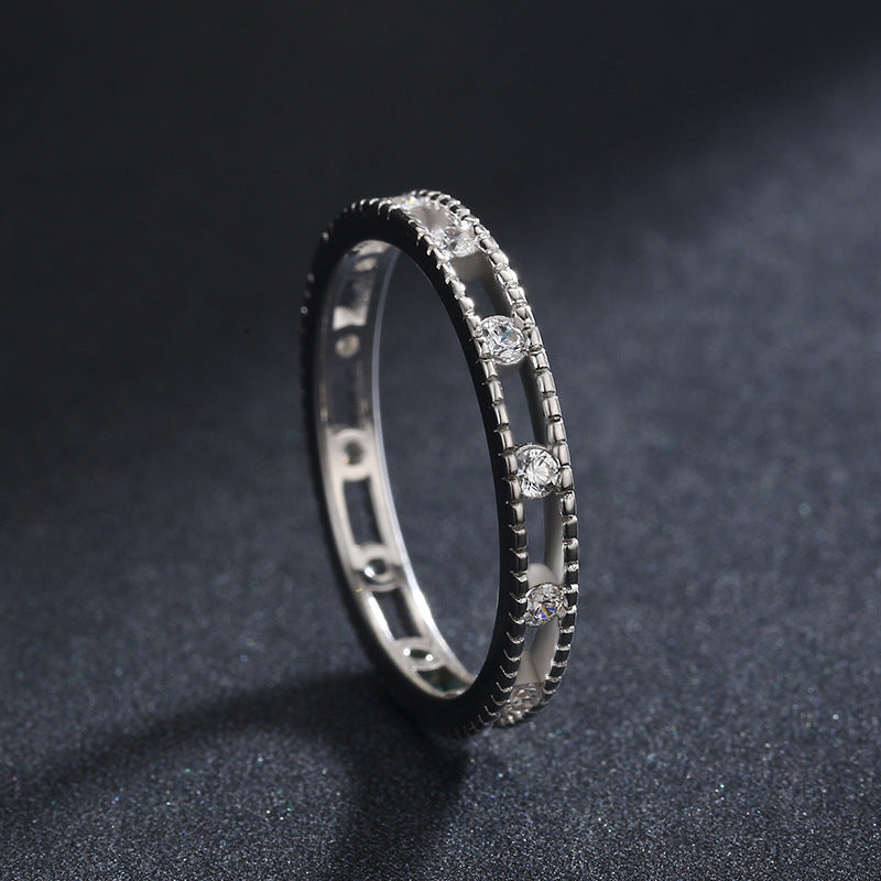 Pure Silver Zircon Index Finger Ring for Women