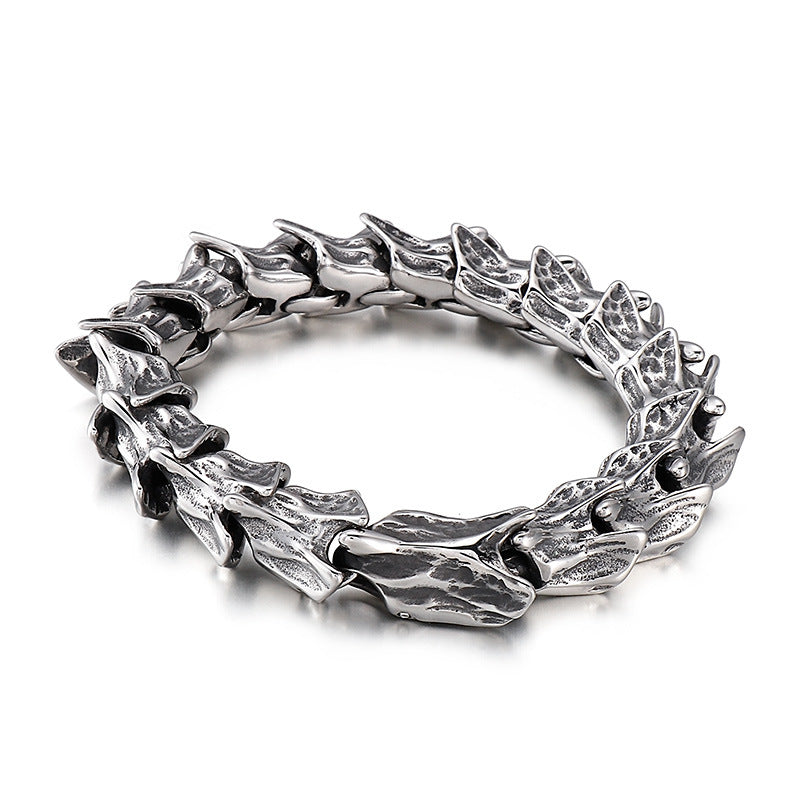 Vintage-Inspired Men's Titanium Steel Bracelet in Punk Style - Wholesale Accessories for Unique Gifting