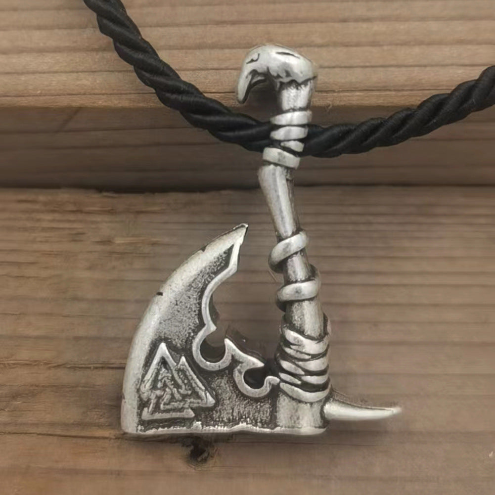 Norse Legacy Titanium Steel Viking Axe Pendant Necklace