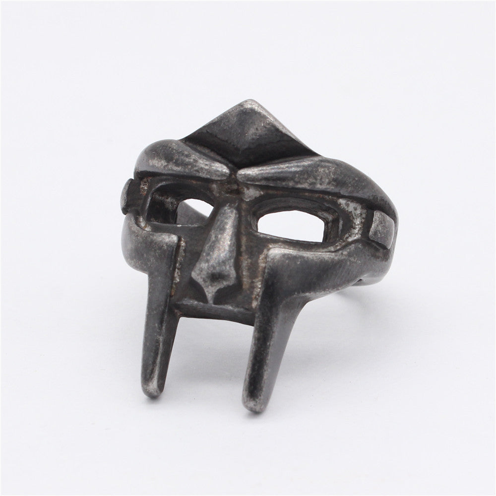 Spartan Knight Mask Titanium Steel Ring for Men