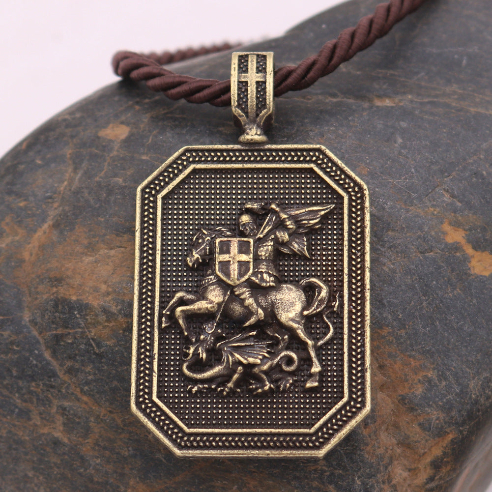 Saint George Metal Necklace for Export Markets - Norse Legacy Collection