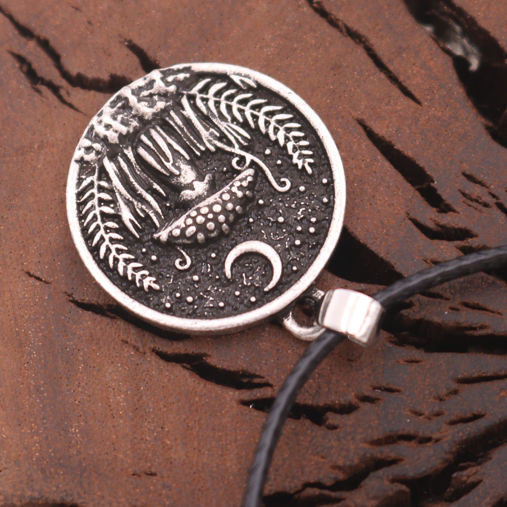 Moonlight Charm Pendant Necklace - Unisex Zinc Alloy Jewelry Piece