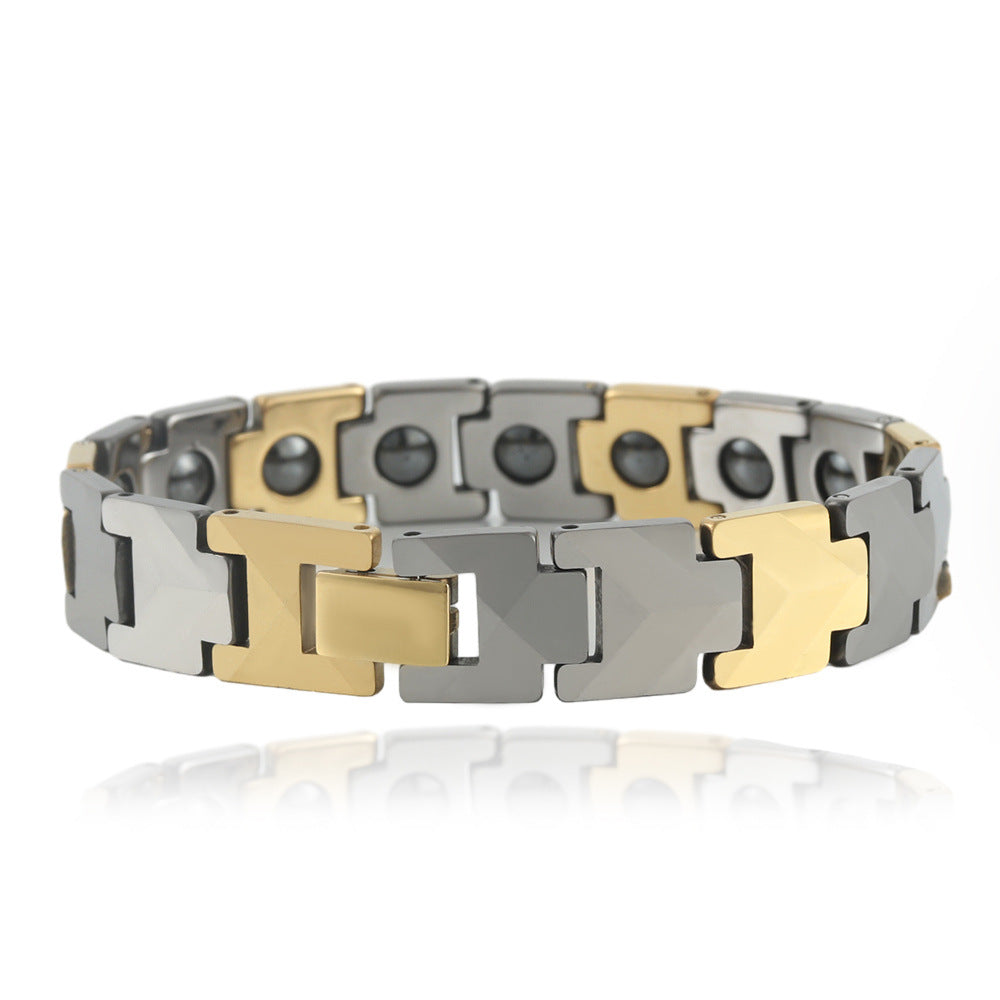 Customizable Punk-Inspired Titanium Steel Bracelet for All Genders