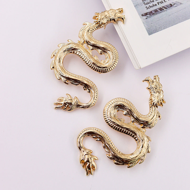 Alloy Dragon Statement Earrings - Vienna Verve Collection