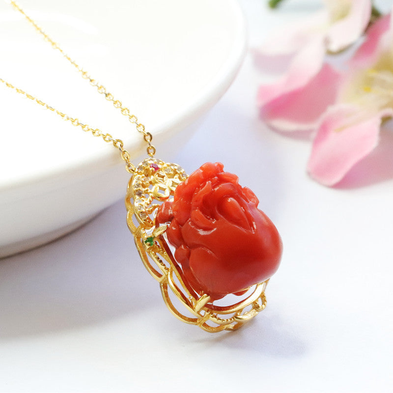 Red Agate Pixiu Fortune Necklace