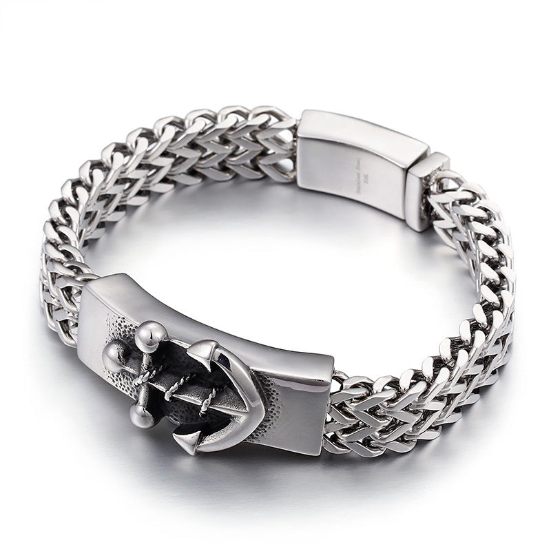 Personalized Creative Punk Style Titanium Steel Men's Bracelet for European and American Fashion