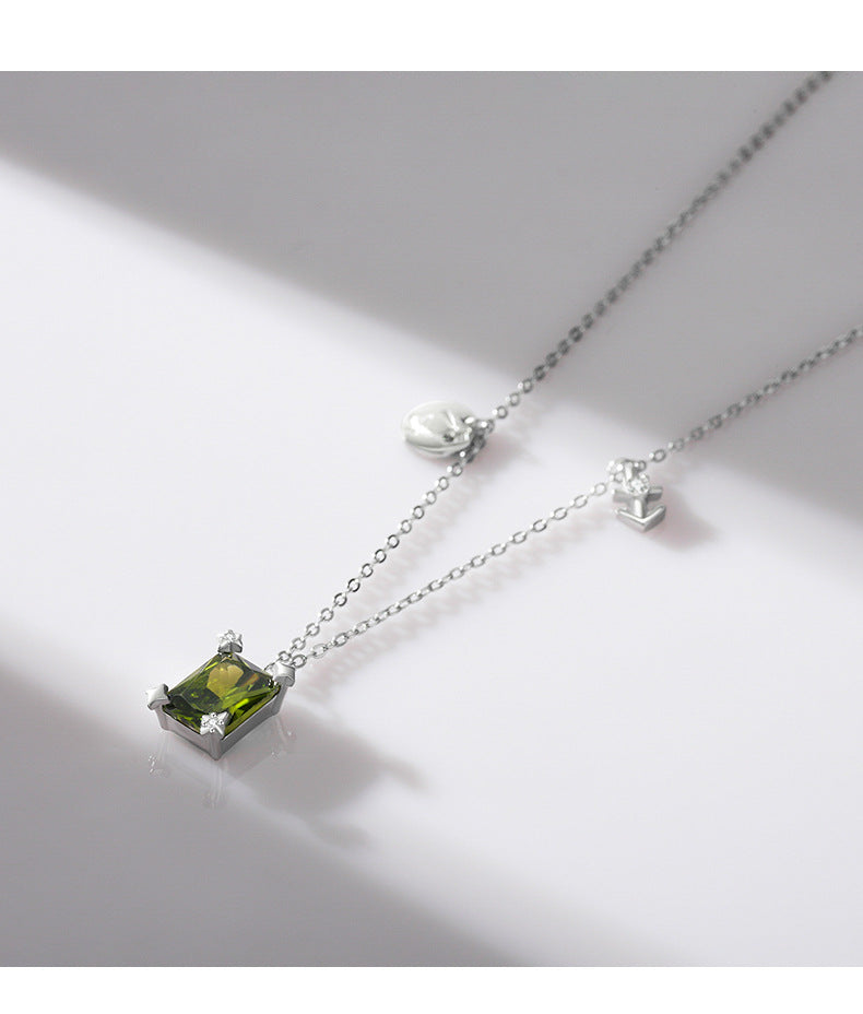 Sagittarius Sterling Silver Necklace with Zircon Gemstones, Niche Minimalist Design