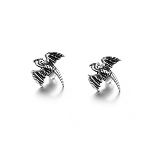 Retro Titanium Steel Pterosaur Stud Earrings for Trendsetters - Unisex Fashion Accessory