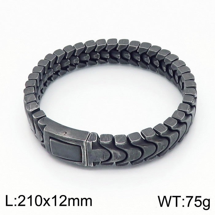 Stylish Minimalist Titanium Steel Men's Bracelet Inspired by Japanese and Korean Design