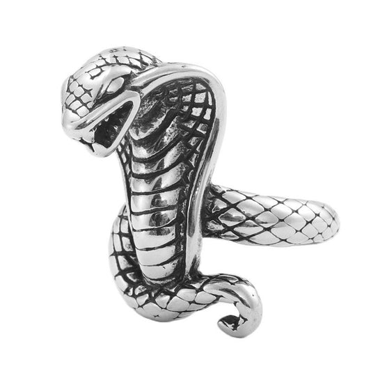 Titanium Steel Oversized Snake Ring for Men - Retro Trendy Accessories in European and American Style