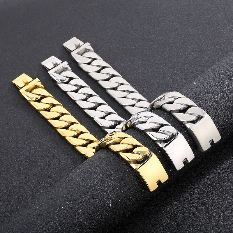 Stylish 20mm Cuban Link Bracelet in Titanium Steel for Men - Wholesale Stainless Steel Jewelry