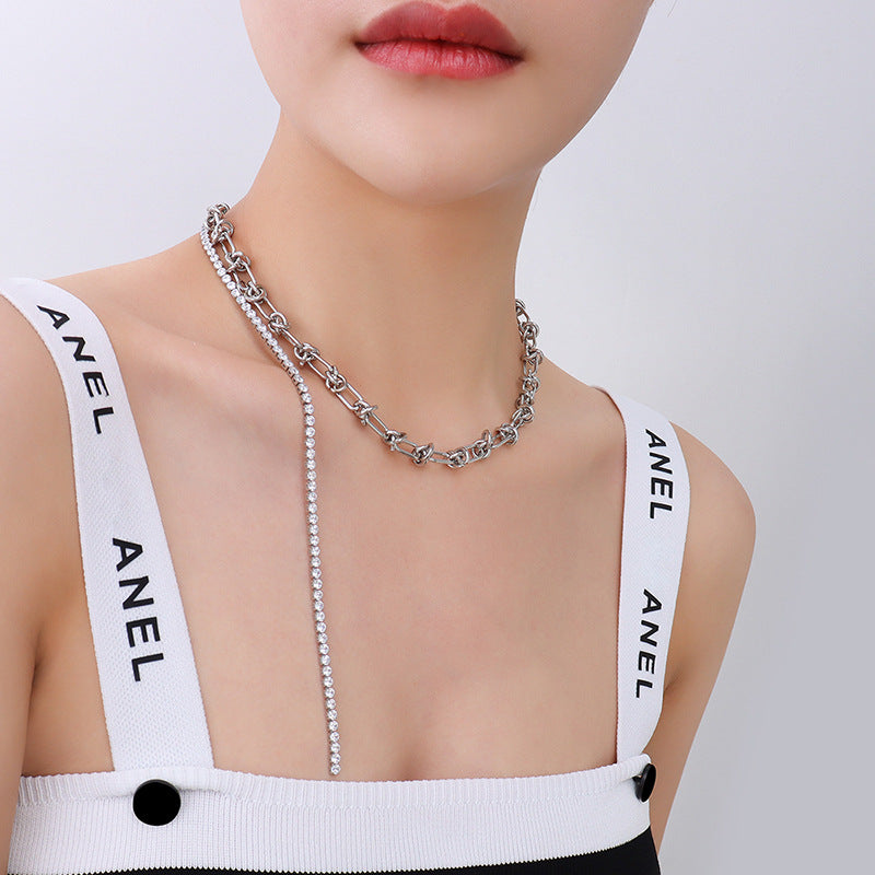 Elegant Tassel Zircon Clavicle Chain Necklace