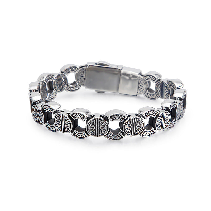 Vintage-Inspired Skull Design Titanium Steel Bracelet for Men - European and American Hipster Style