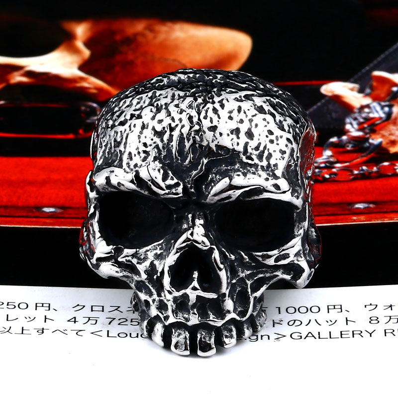 Men's Personalized Retro Skull Ring in Titanium Steel - Wholesale European and American Style Jewelry