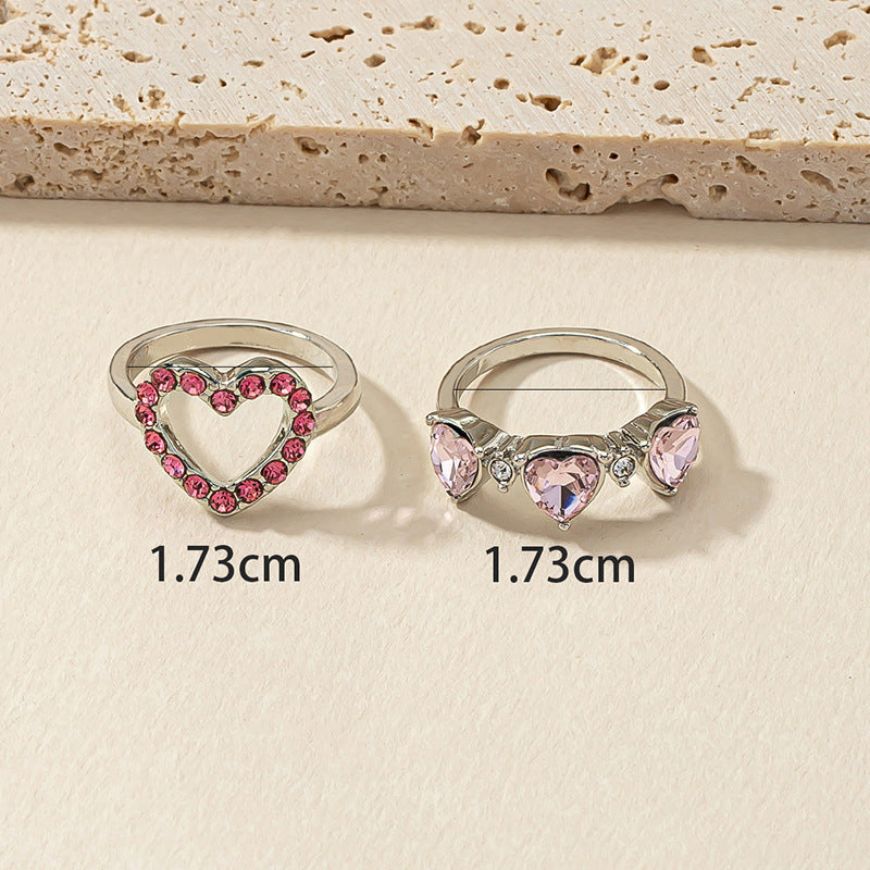 Pink Love Ring Set: A Fusion of Elegance from Japan and South Korea