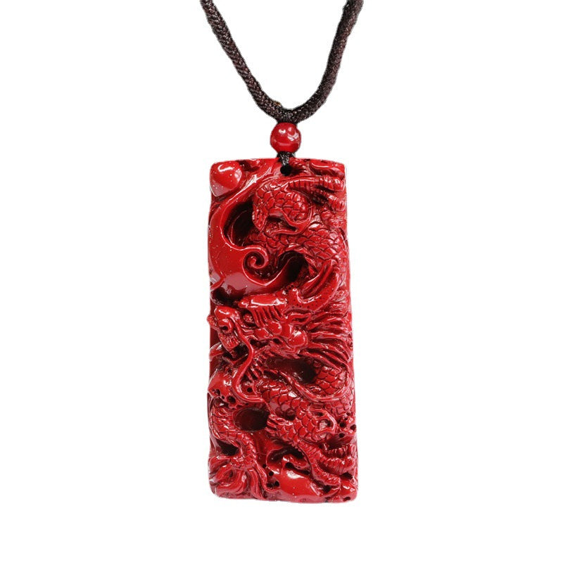 Fiery Dragon Jewel Pendant: Vibrant Sand Pendant Jewelry