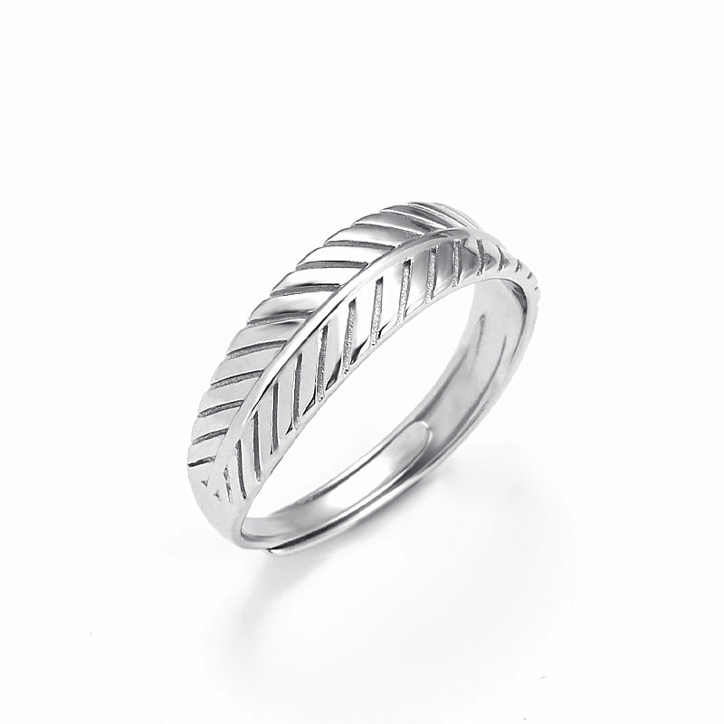 Cupid's Feather Opening Sterling Silver Ring