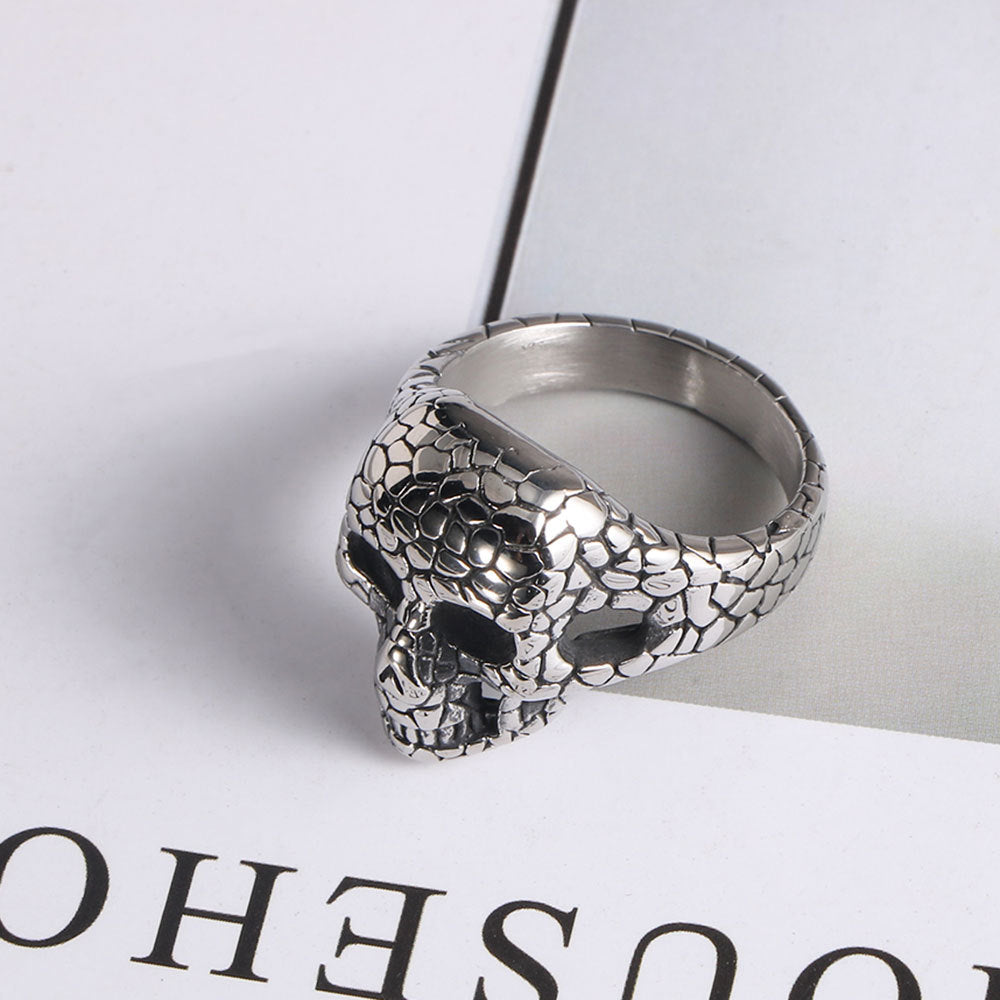 Skull Design Titanium Steel Ring - Personalized Punk Jewelry for Men, Wholesale Manufacturer Source