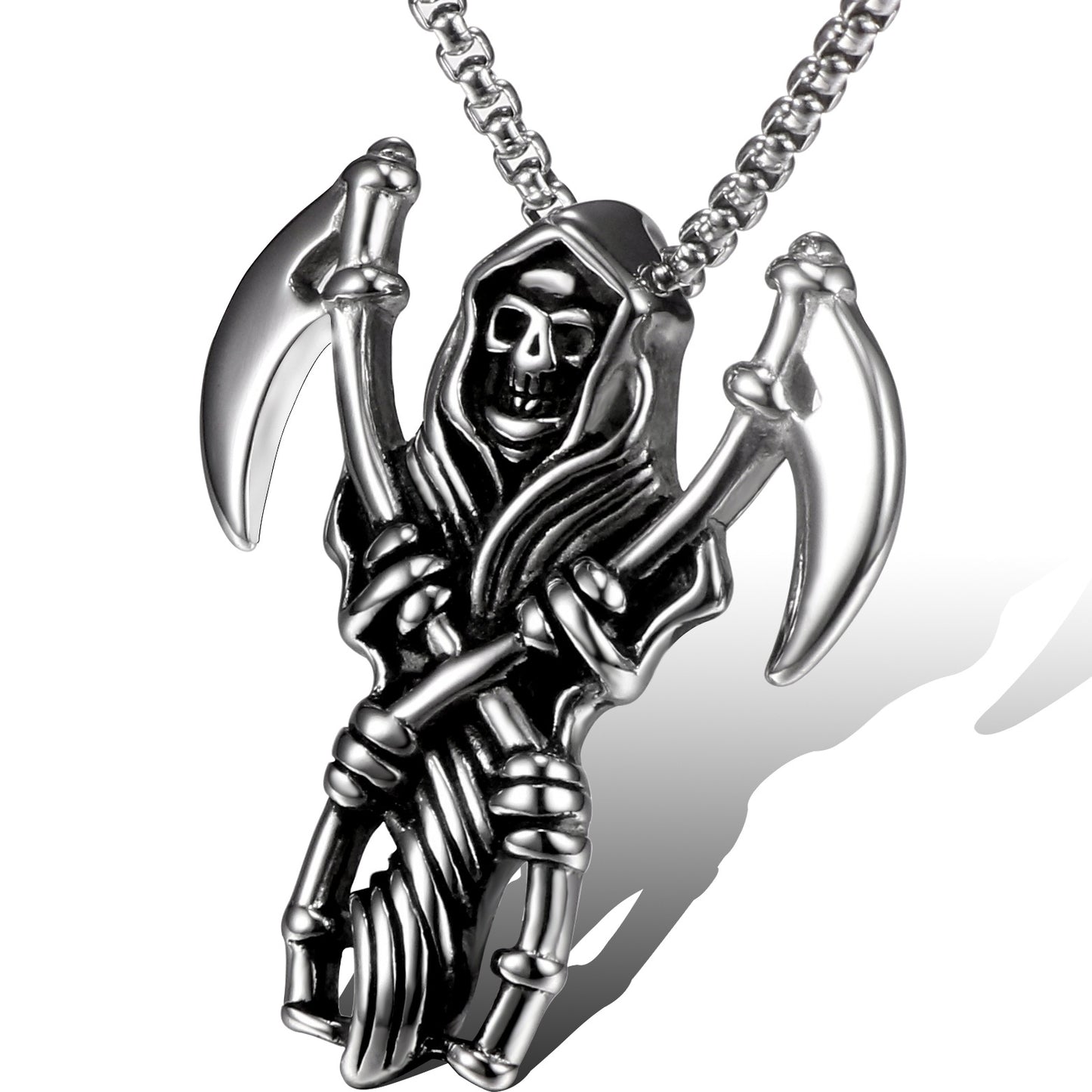 Titanium Steel Retro Reaper Pendant for Men - Personalized Domineering Jewelry