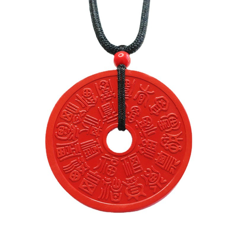 Cinnabar Blessing Lucky Safe Buckle Pendant Red Sand Pendant