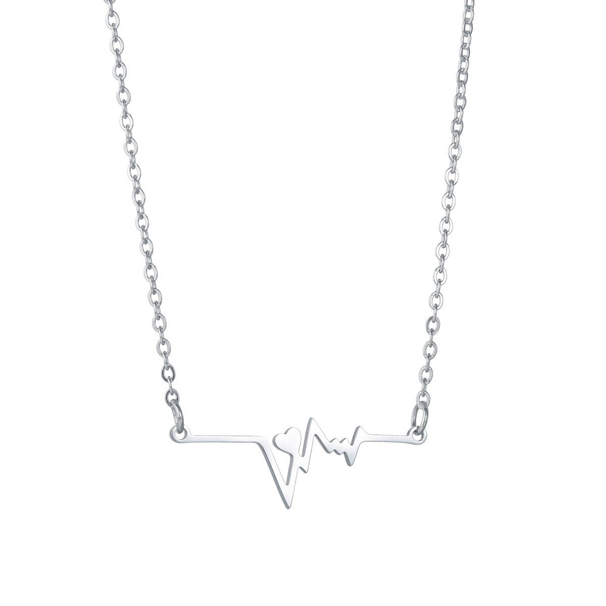 Wholesale Electrocardiogram Stainless Steel Necklace with Japanese and Korean Style