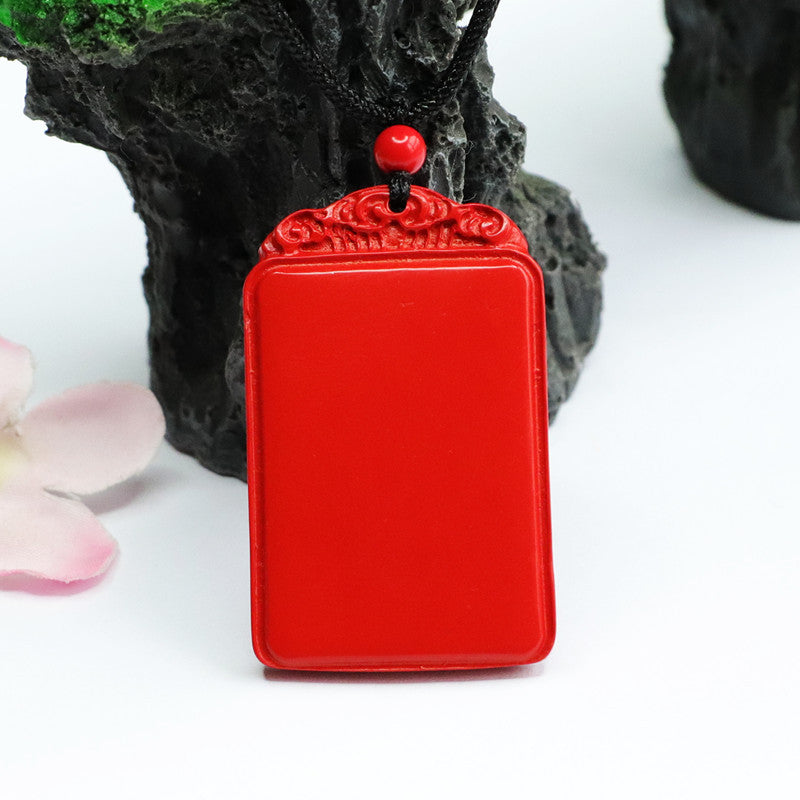 Fortune's Favor Vermilion Sand Square Red Sand Pendant Jewelry